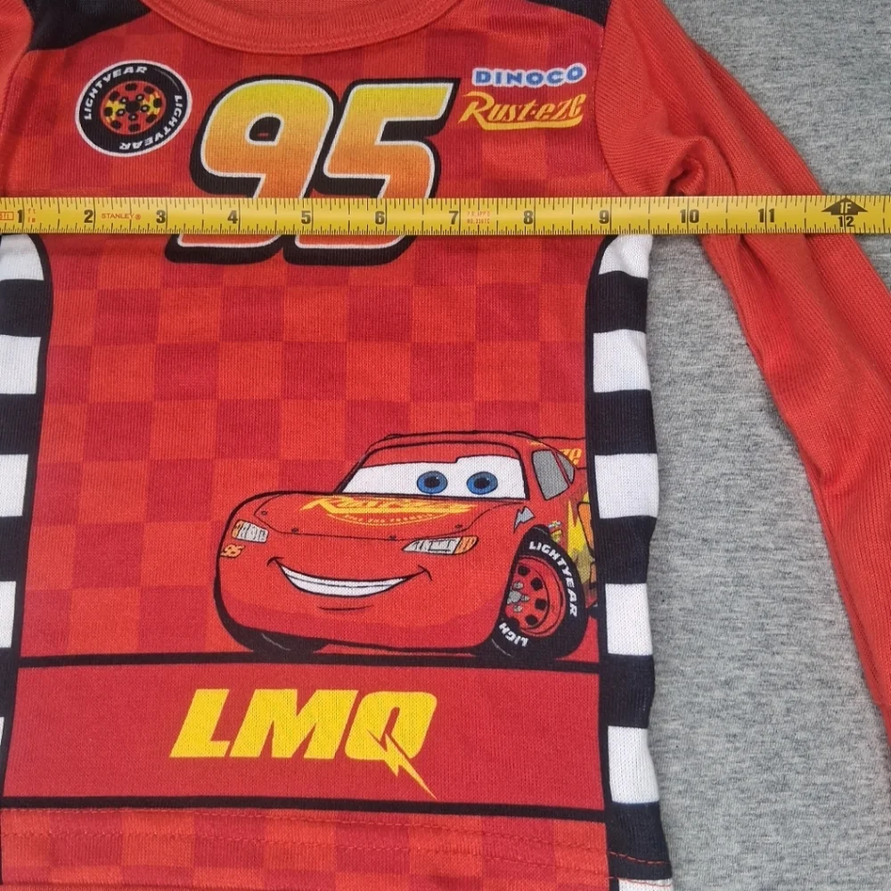 Disney Pixar Cars Lightning McQueen Pajama Set Toddler Red Stretchy 3T